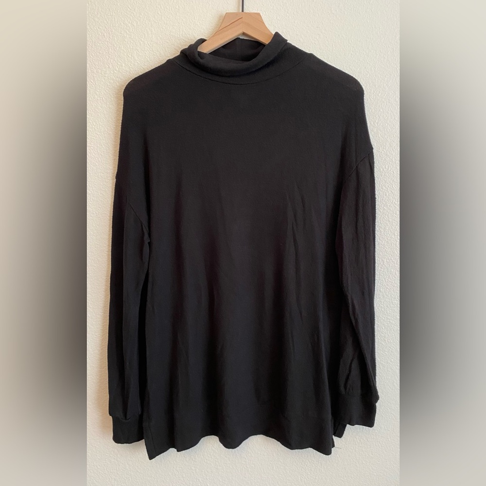 Nordstrom Black Turtleneck Long Sleeve Top